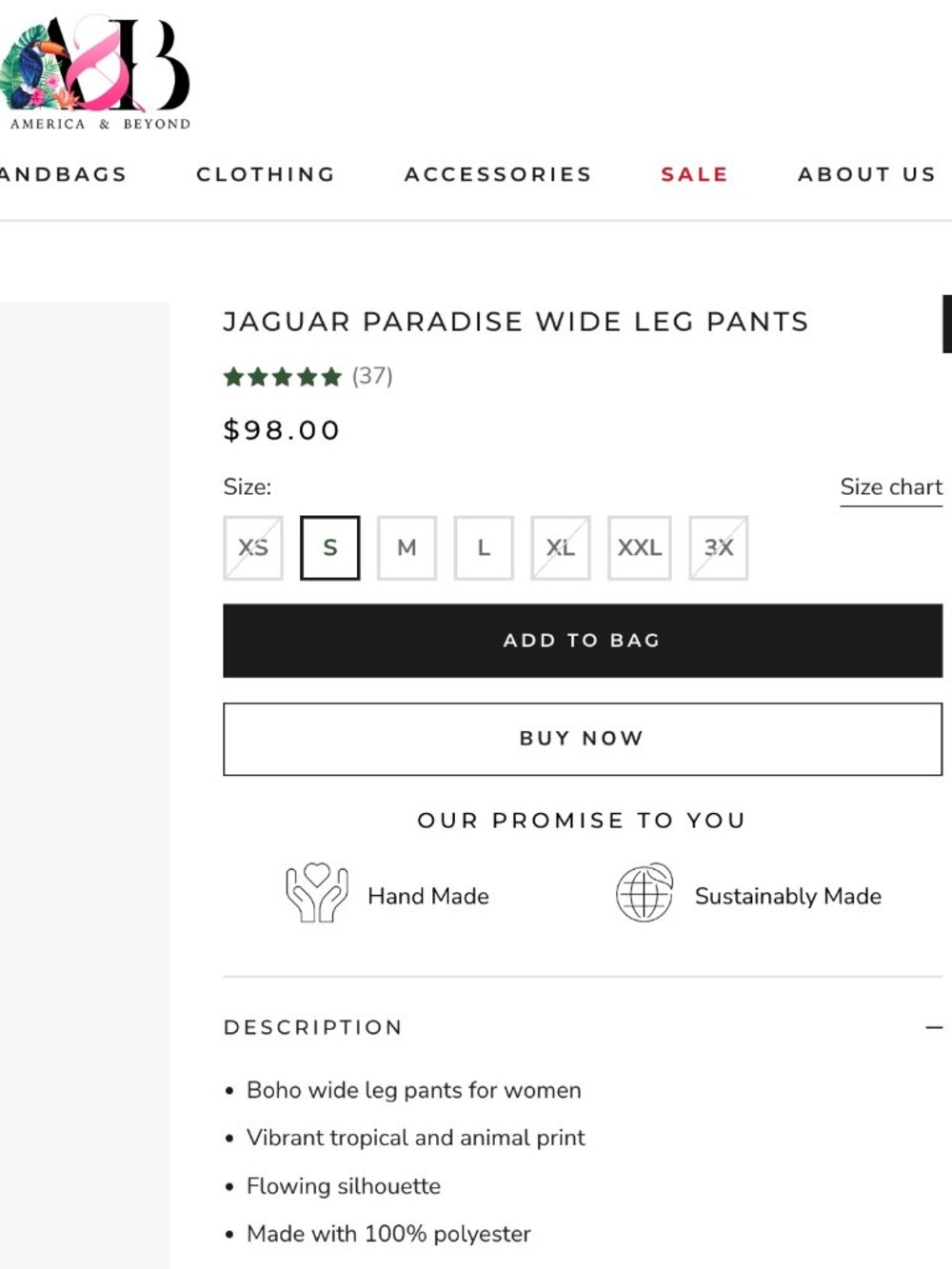 NWT America & Beyond Jaguar Paradise Wide Leg Pants - Picture 7 of 8